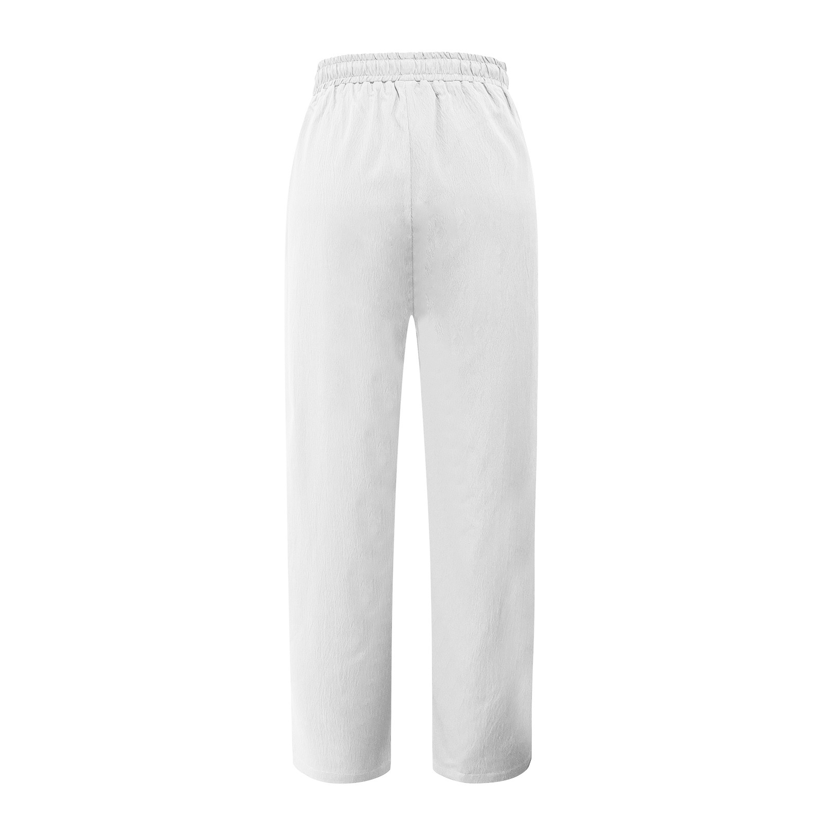 thumbnail image 5 of Pantalones cortos de lino de cintura alta y pierna ancha para mujer: pantalones boho palazzo informales para la playa, poliéster, cintura elástica, tallas S-XXXXXL., 5 of 5